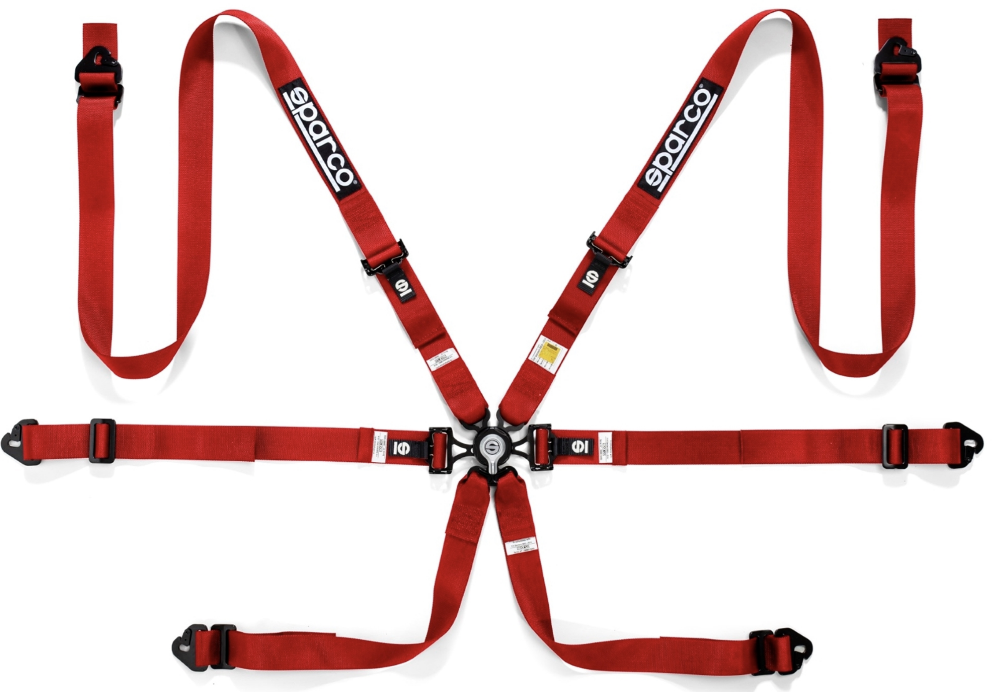 Sparco 6 Point Racing Harness | 2" Steel (Pull Up)