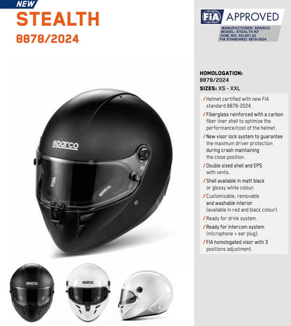 Sparco Stealth Karting Helmet | FIA 8878-2024