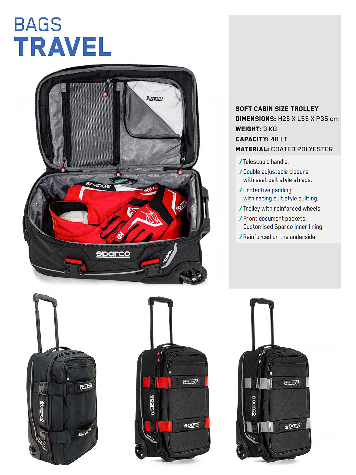 Sparco Travel Roller Bag