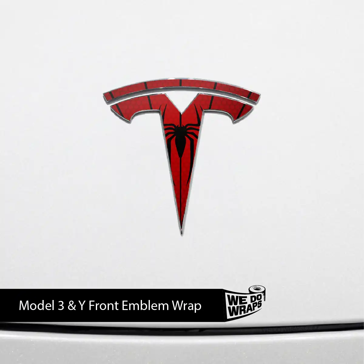 Spidey Senses Tesla Emblem Decals (Front + Back) | Model Y