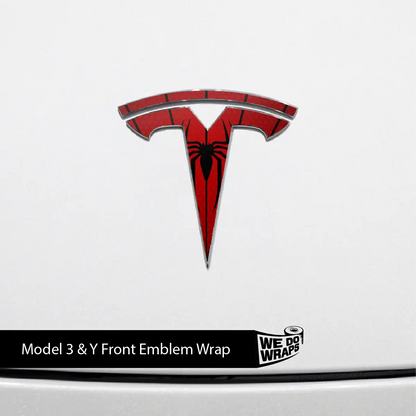 Spidey Senses Tesla Emblem Decals (Front + Back) | Model Y