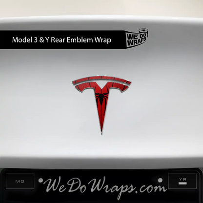 Spidey Senses Tesla Emblem Decals (Front + Back) | Model 3