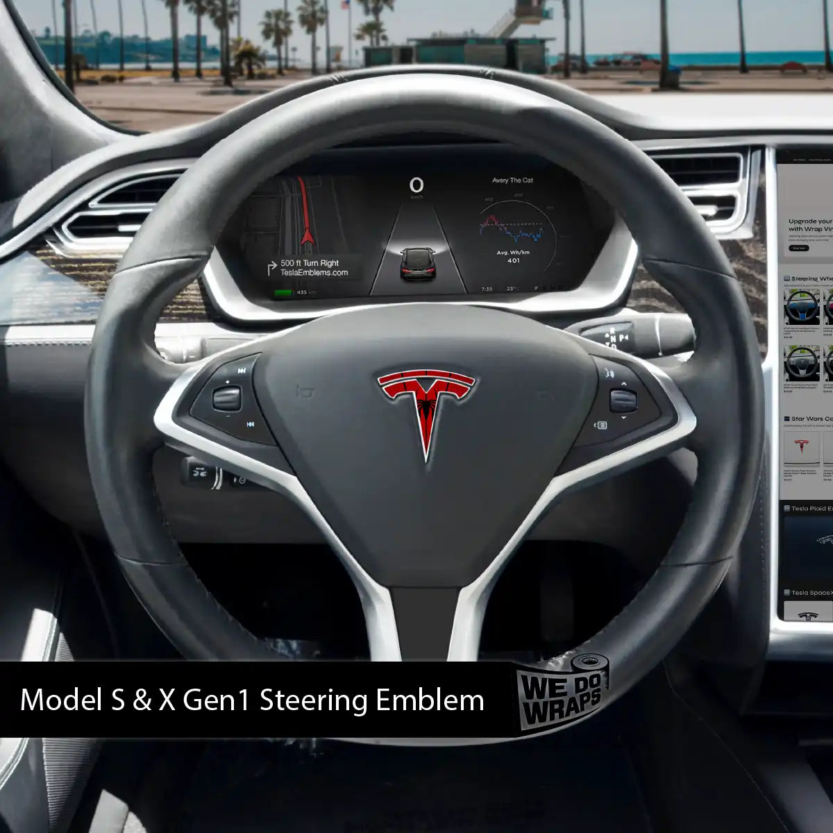 Spidey Senses Tesla Steering Wheel Wrap | Model X
