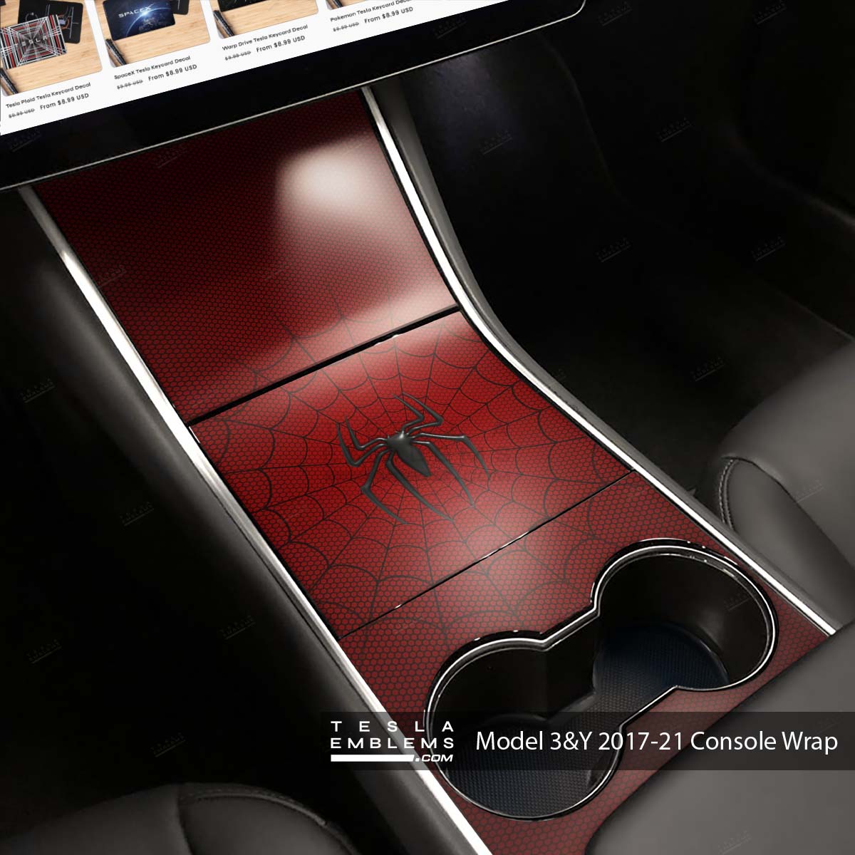 Spidey Senses | Tesla Center Console Wrap Kit | Model 3 ’17-20