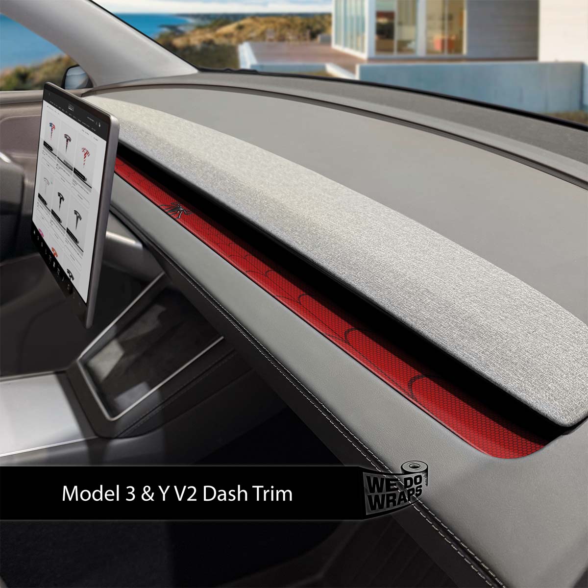 Spidey Senses Tesla Dash Trim Wrap | Model Y 2026