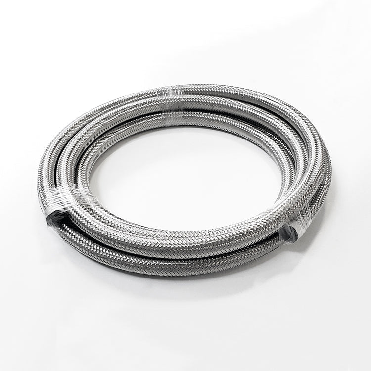 -10AN Stainless Steel Braided Flex Hose with Reinforced Rubber Liner - 5 Foot Length