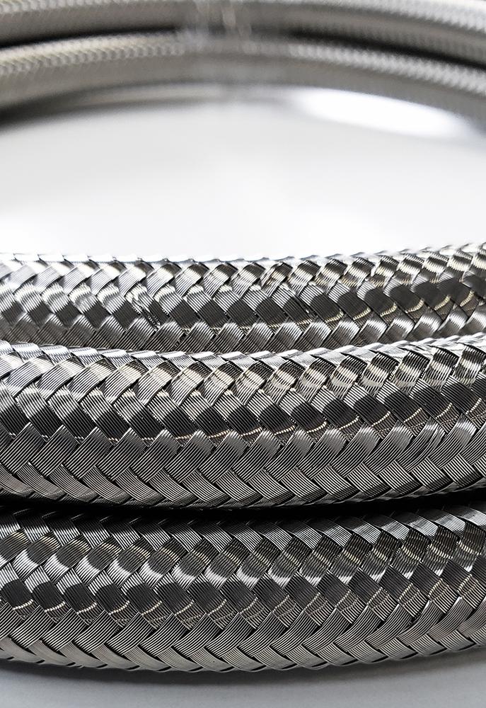 -20AN Stainless Steel Braided Flex Hose with Reinforced Rubber Liner - 20 Foot Length