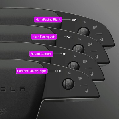 3M Gloss Black Tesla Steering Wheel Trim Decal Kit (3pcs) | Model S ’21-26