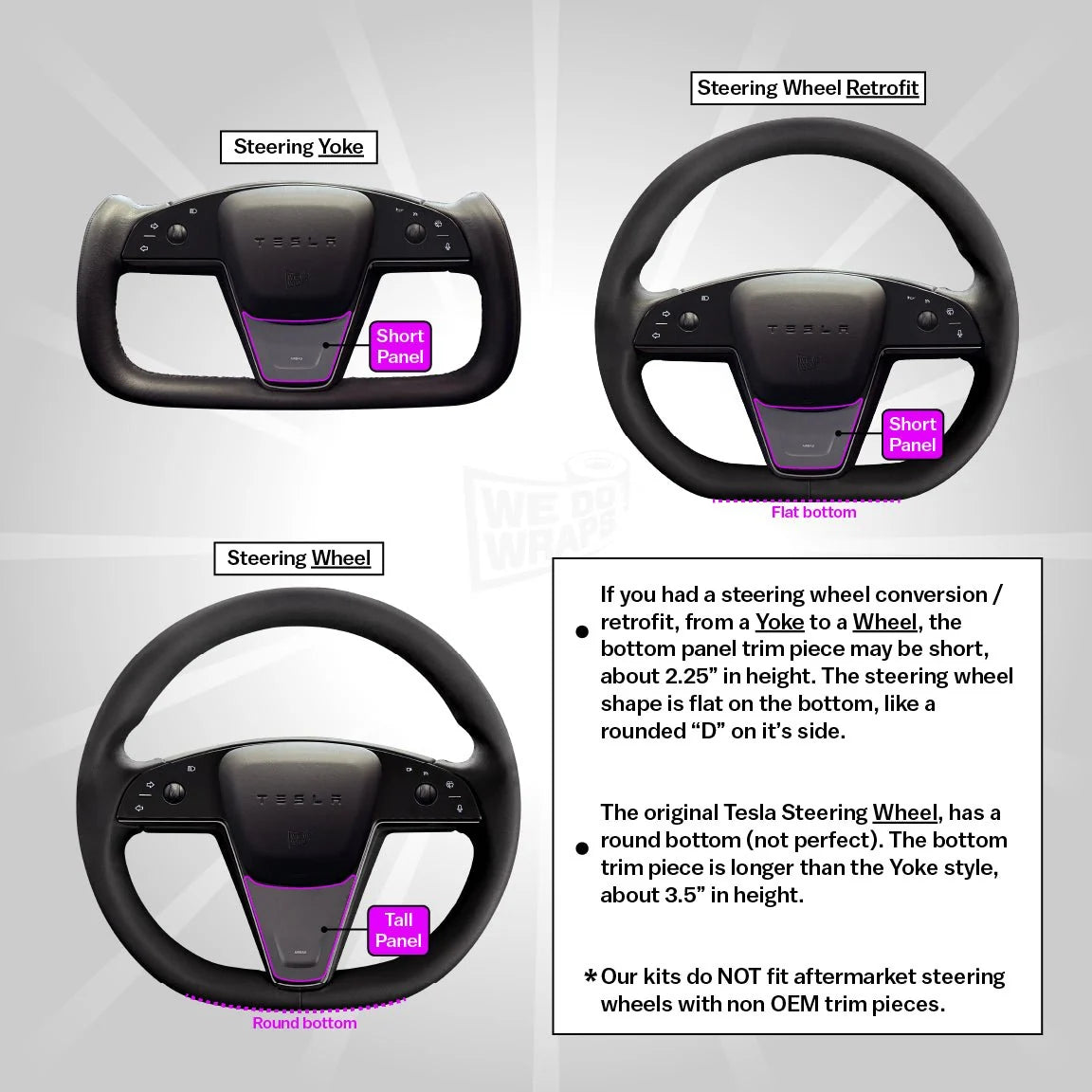 Midnight Bloom Tesla Steering Wheel Trim Decal Kit (3pcs) | Model X ’21-26