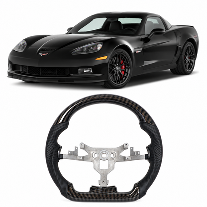 Hydro-Dip Carbon Fiber Steering Wheel for Chevrolet Corvette C6 Z06 / ZR1 2006-2011