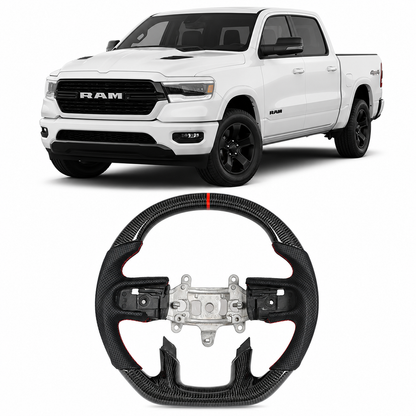 Real Carbon Fiber Steering Wheel for Dodge Ram 1500 2018-2024