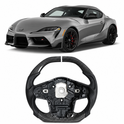 Flat Top & Bottom Carbon Fiber Steering Wheel for Toyota Supra GR A90 (2020-2025)