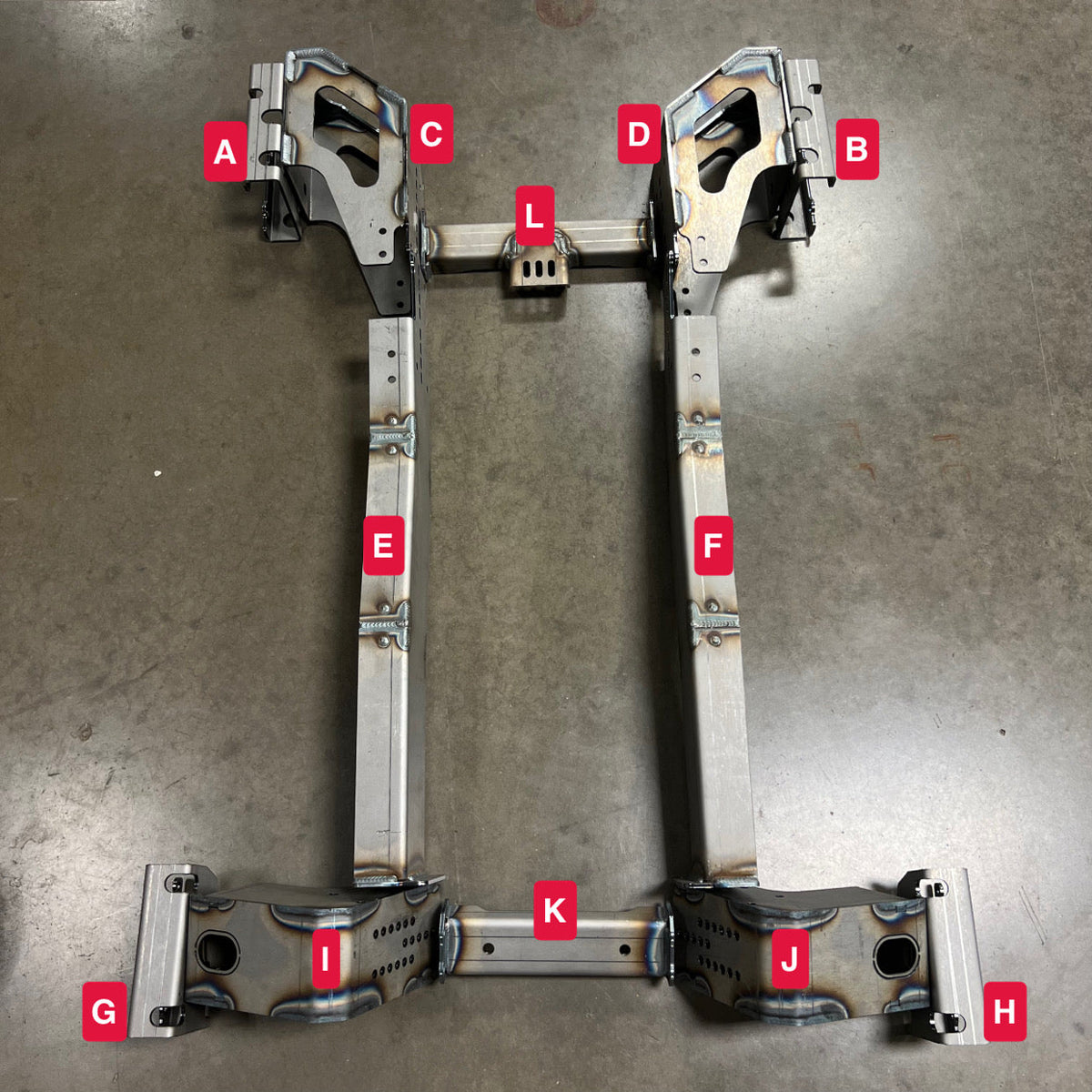 73-87 Chevy & GMC C10 Squarebody Inner Frame Stiffener Kit (Bolt-On)
