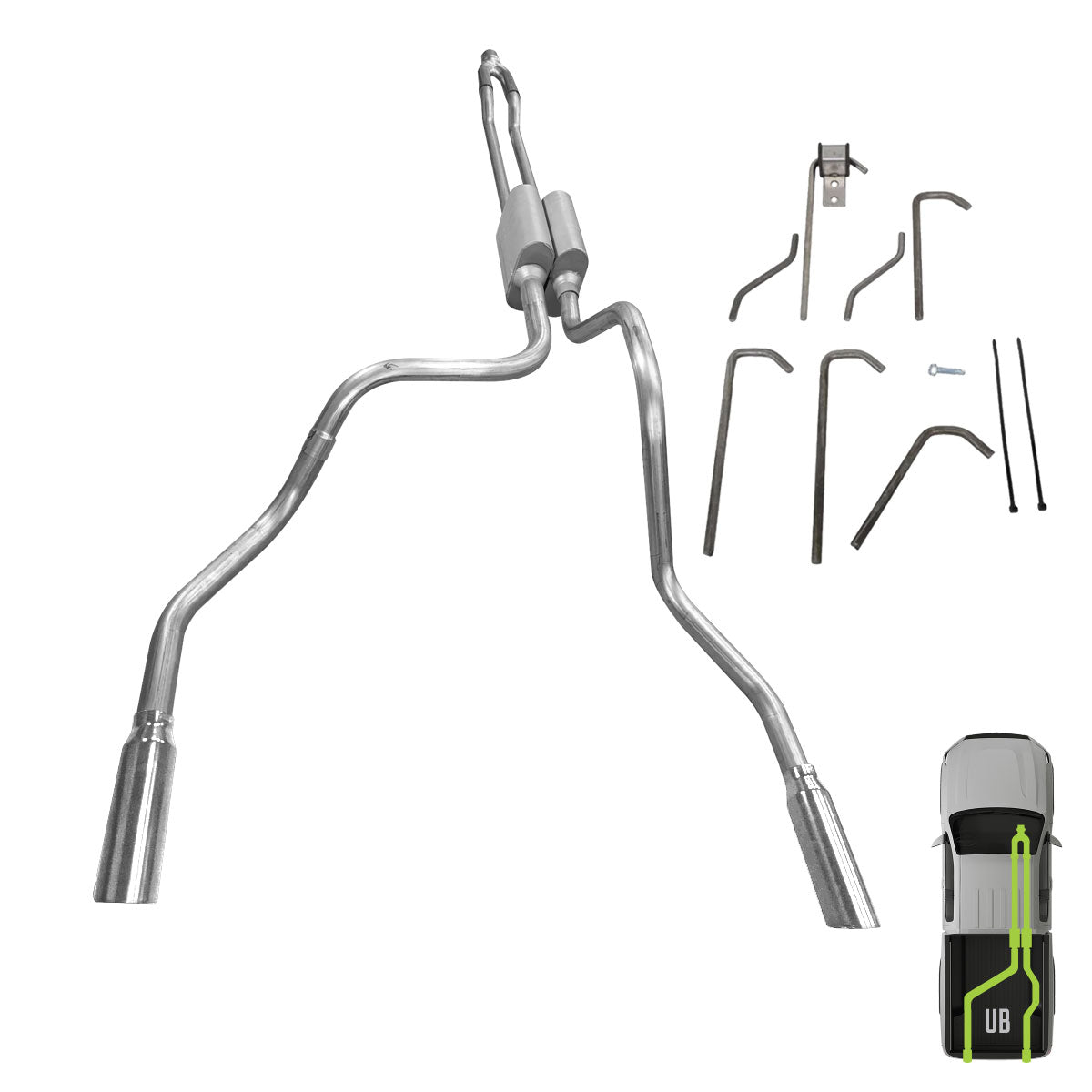 Suburban/Tahoe/Avalanche, 2007-2014, 5.3L, Weld/on - MPI Exhaust Cat-Back Dual Exhaust Kits