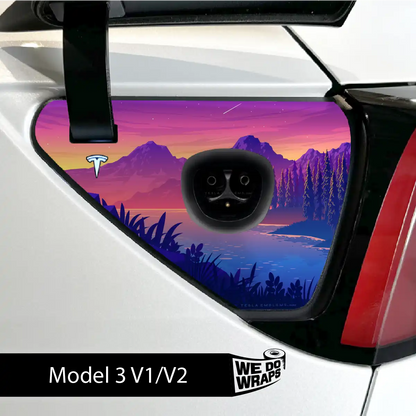 Sunset Beach Tesla Charge Port Wrap | Model 3