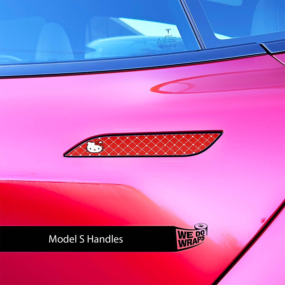 Sweet Kitty Tesla Door Handle Decals (4pcs)