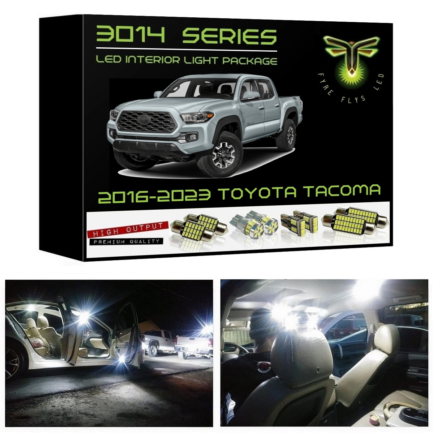 2016-2023 Toyota Tacoma Super Bright 3014 Series LED interior light kit