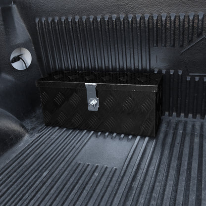 Universal 20" Heavy Duty Black Aluminum Truck Tool Box w/ Lock & Keys