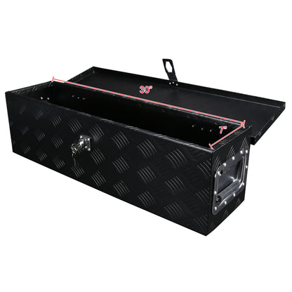 Universal 31" Heavy Duty Black Aluminum Tool Box w/ Side Handles, Lock, & Keys