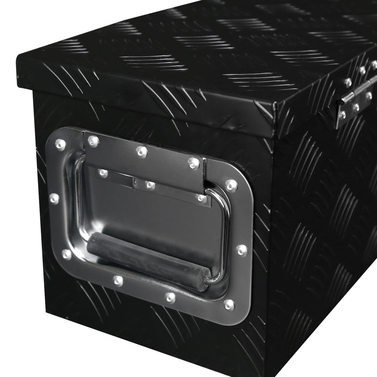 Universal 31" Heavy Duty Black Aluminum Tool Box w/ Side Handles, Lock, & Keys