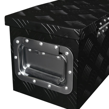 Universal 31" Heavy Duty Black Aluminum Tool Box w/ Side Handles, Lock, & Keys