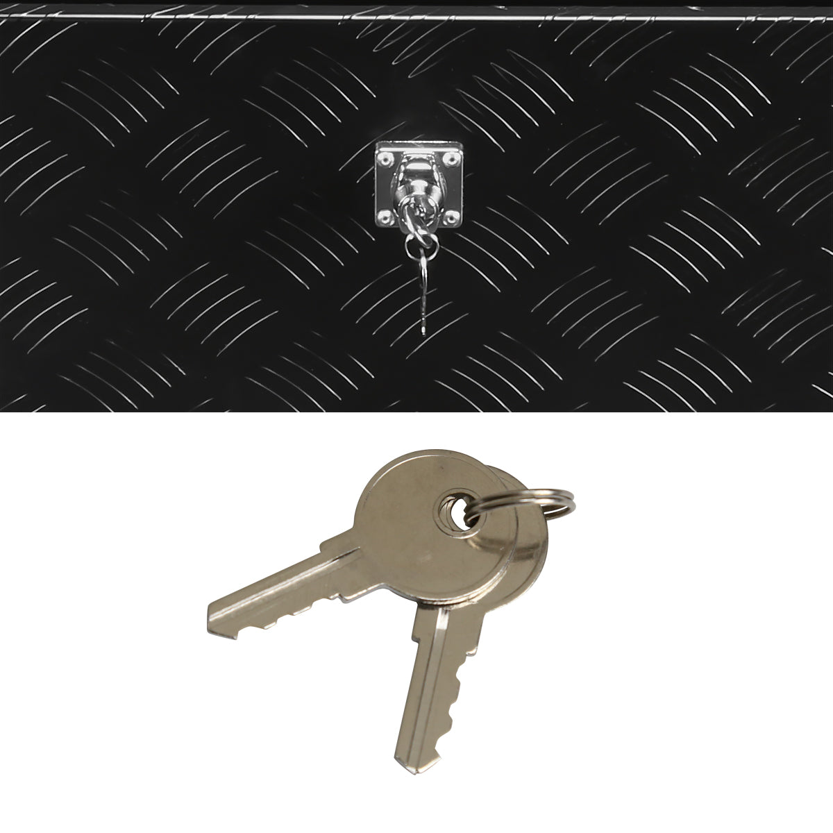 Universal 31" Heavy Duty Black Aluminum Tool Box w/ Side Handles, Lock, & Keys
