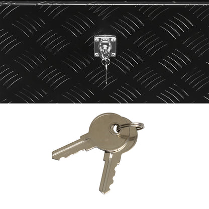Universal 31" Heavy Duty Black Aluminum Tool Box w/ Side Handles, Lock, & Keys