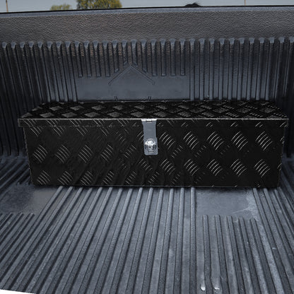 Universal 31" Heavy Duty Black Aluminum Tool Box w/ Side Handles, Lock, & Keys