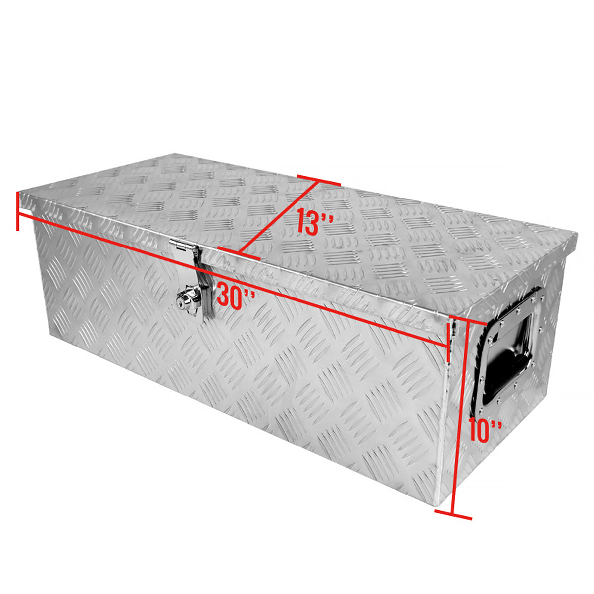 Universal 30" Heavy Duty Aluminum Truck Tool Box w/ Side Handles, Lock & Keys