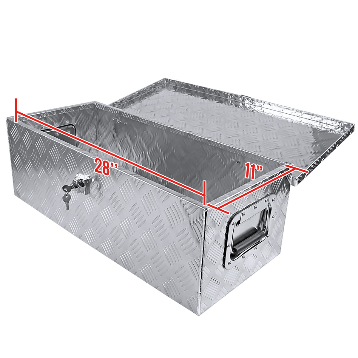 Universal 30" Heavy Duty Aluminum Truck Tool Box w/ Side Handles, Lock & Keys