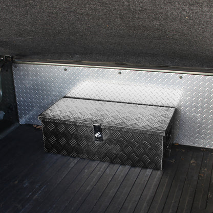 Universal 30" Heavy Duty Black Aluminum Truck Tool Box w/ Side Handles, Lock & Keys