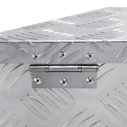 Universal 15~28" Heavy Duty Silver Aluminum Truck Trailer Tongue Tool Box w/ Lock & Keys