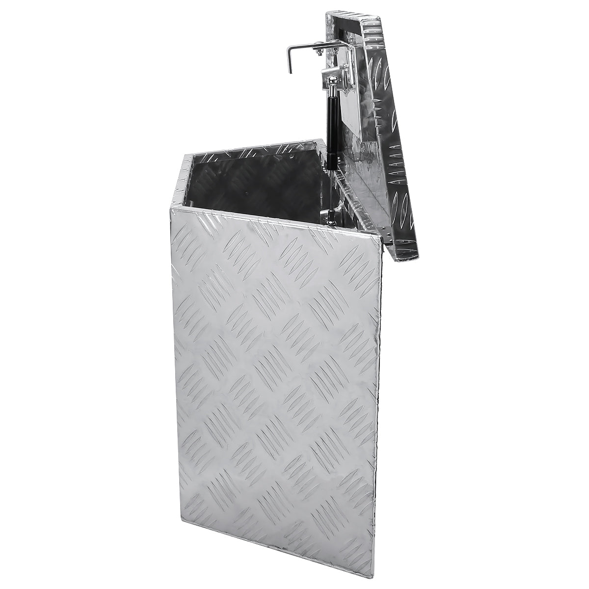 Universal 15~28" Heavy Duty Silver Aluminum Truck Trailer Tongue Tool Box w/ Lock & Keys