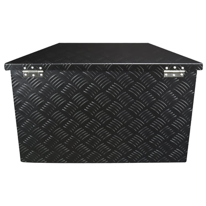 Universal 15~28" Black Heavy Duty Aluminum Truck Trailer Tongue Tool Box w/ Lock & Keys
