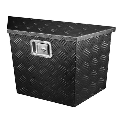 Universal 15~28" Black Heavy Duty Aluminum Truck Trailer Tongue Tool Box w/ Lock & Keys