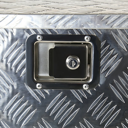 Universal 15~29" Silver Heavy Duty Aluminum Truck Trailer Tongue Tool Box w/ Lock & Keys