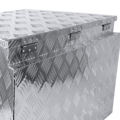 Universal 15~29" Silver Heavy Duty Aluminum Truck Trailer Tongue Tool Box w/ Lock & Keys