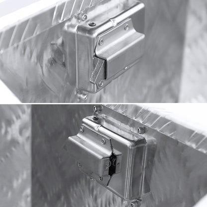 Universal 15~29" Silver Heavy Duty Aluminum Truck Trailer Tongue Tool Box w/ Lock & Keys