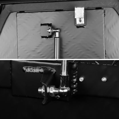 Universal 15~29" Heavy Duty Black Aluminum Truck Trailer Tongue Tool Box w/ Lock & Keys