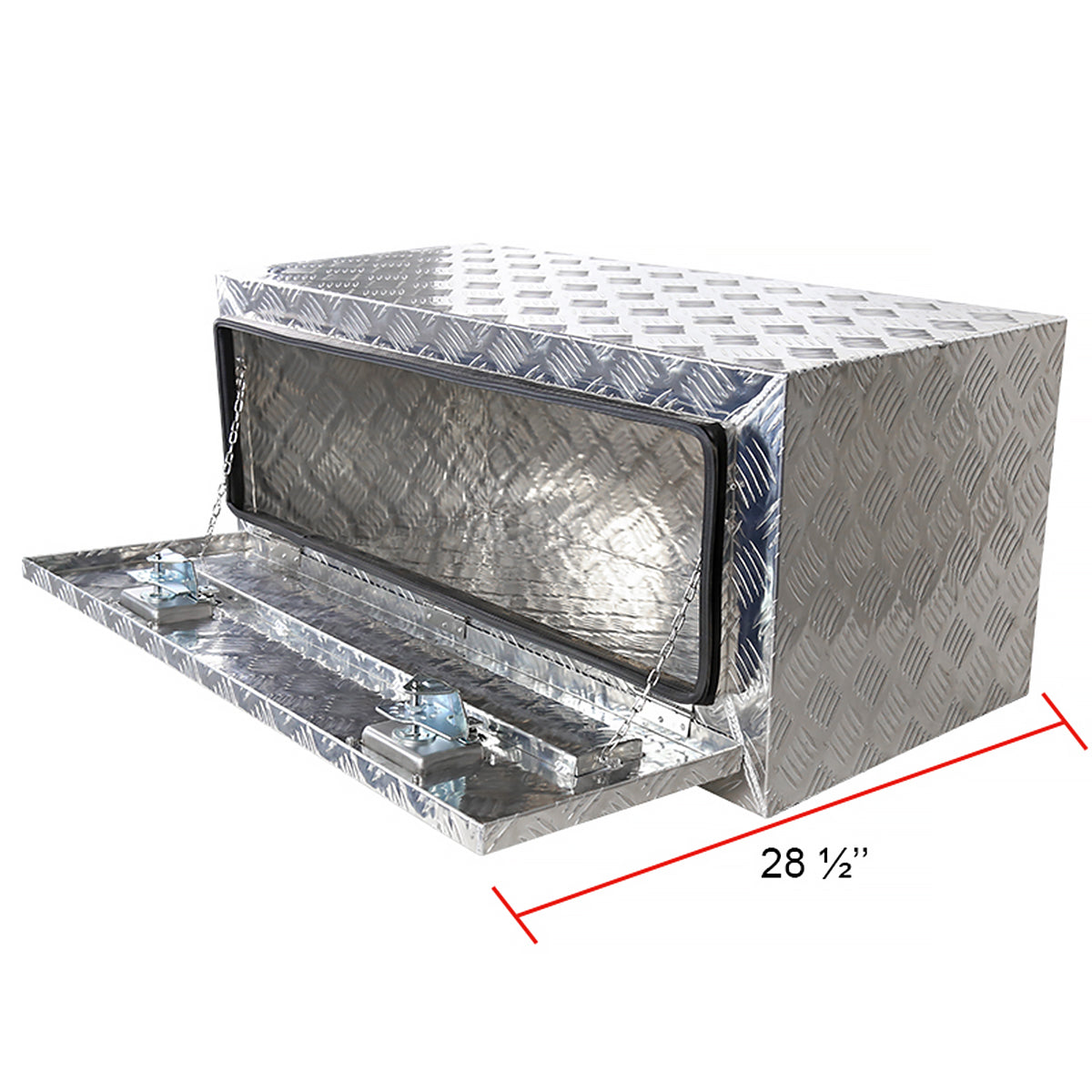 Universal 36" Heavy Duty Silver Aluminum Underbody Truck Tool Box w/ T-Handle Latches, Locks, & Keys