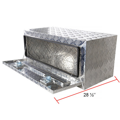 Universal 36" Heavy Duty Silver Aluminum Underbody Truck Tool Box w/ T-Handle Latches, Locks, & Keys