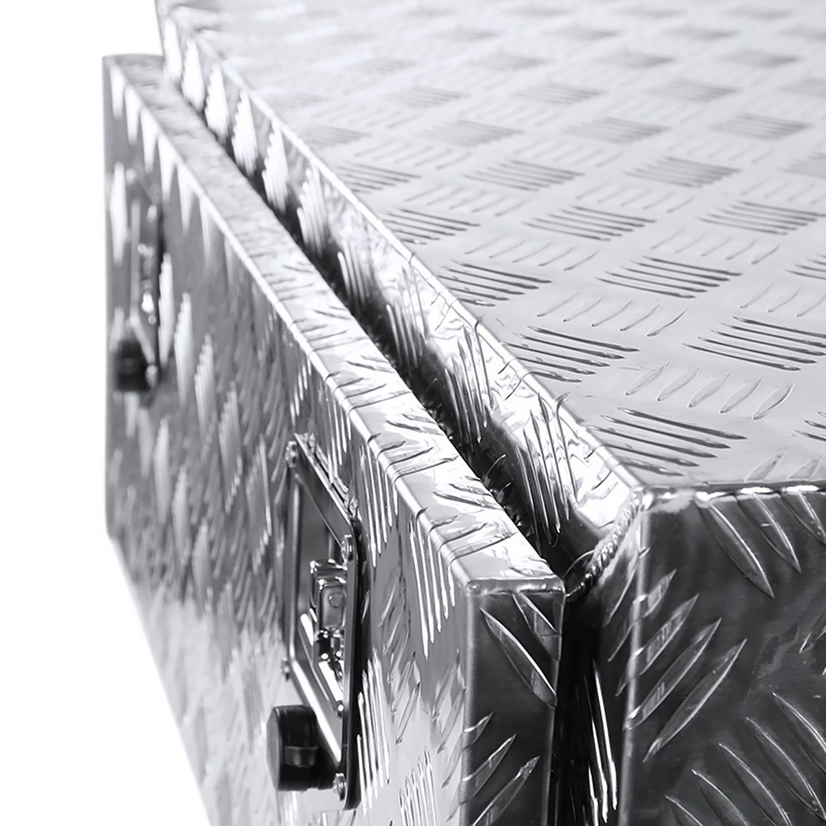 Universal 36" Heavy Duty Silver Aluminum Underbody Truck Tool Box w/ T-Handle Latches, Locks, & Keys