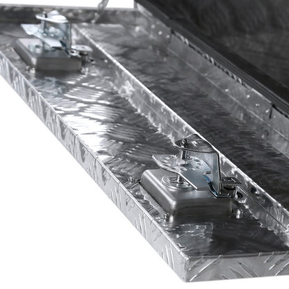 Universal 36" Heavy Duty Silver Aluminum Underbody Truck Tool Box w/ T-Handle Latches, Locks, & Keys