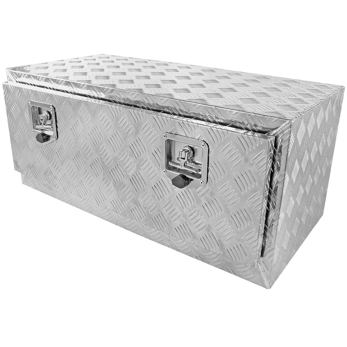 Universal 36" Heavy Duty Silver Aluminum Underbody Truck Tool Box w/ T-Handle Latches, Locks, & Keys