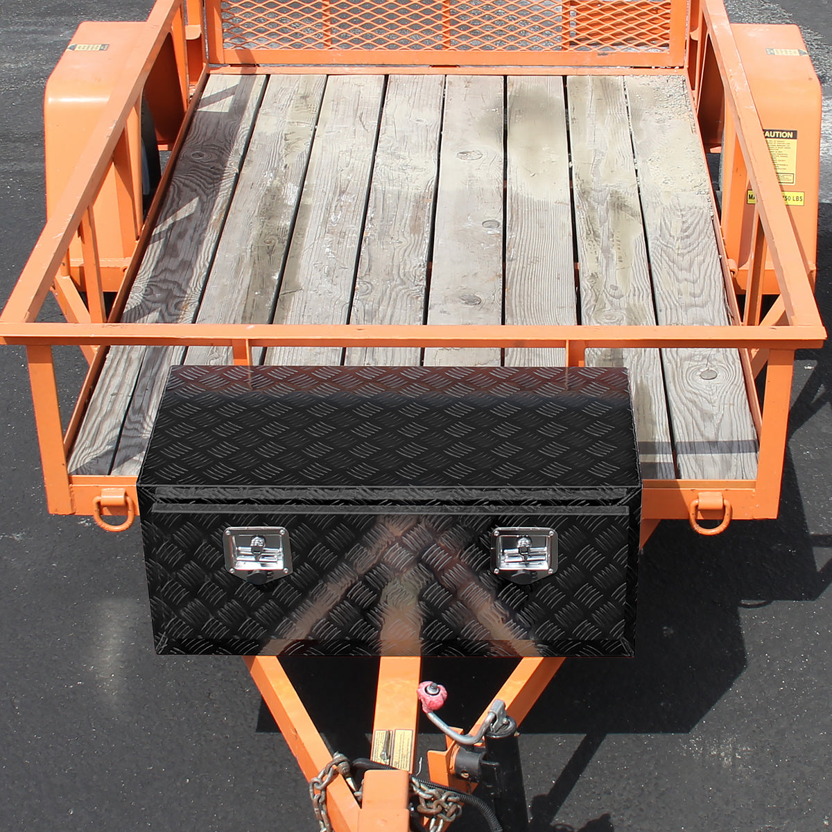 Universal 36" Heavy Duty Black Aluminum Underbody Truck Tool Box w/ T-Handle Latches, Locks, & Keys