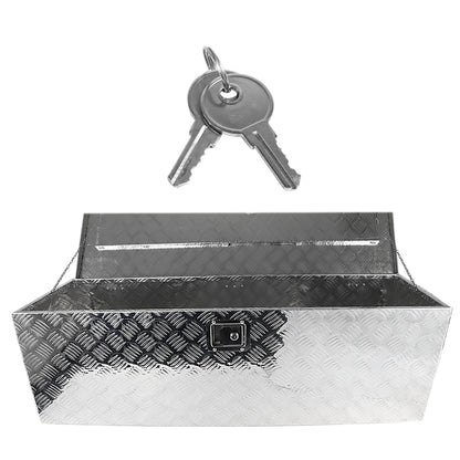 Universal 49" Heavy Duty Silver Aluminum Truck Tool Box w/ Side Handles, Lock, & Keys