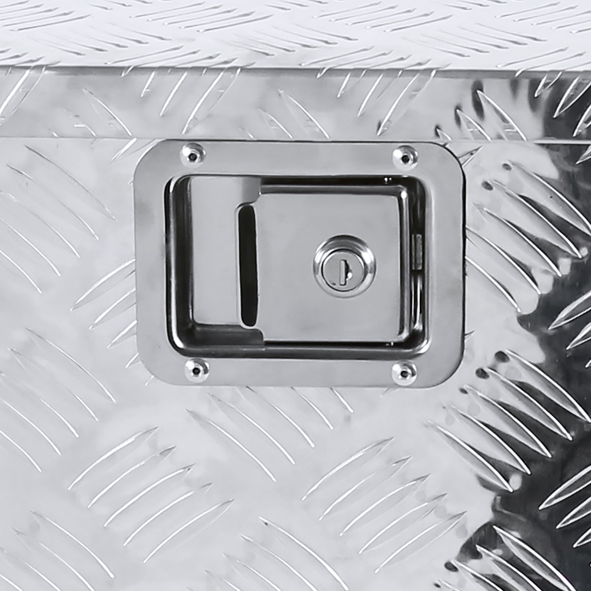 Universal 49" Heavy Duty Silver Aluminum Truck Tool Box w/ Side Handles, Lock, & Keys