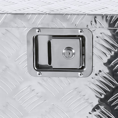 Universal 49" Heavy Duty Silver Aluminum Truck Tool Box w/ Side Handles, Lock, & Keys