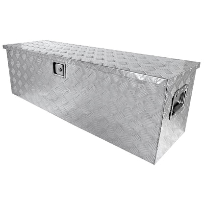 Universal 49" Heavy Duty Silver Aluminum Truck Tool Box w/ Side Handles, Lock, & Keys
