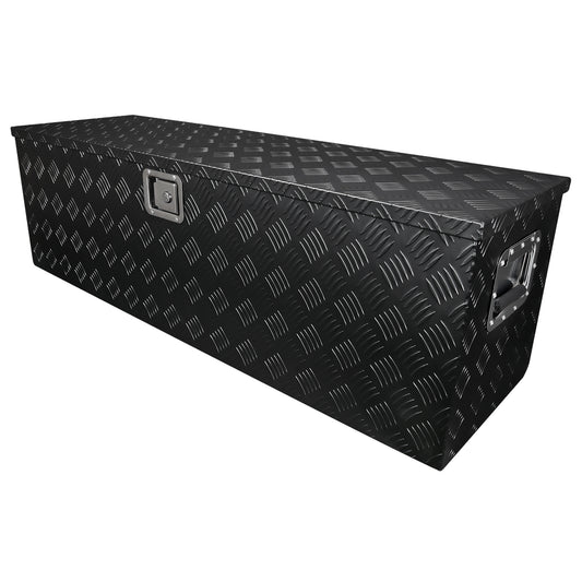 Universal 49" Heavy Duty Black Aluminum Truck Tool Box w/ Side Handles, Lock, & Keys
